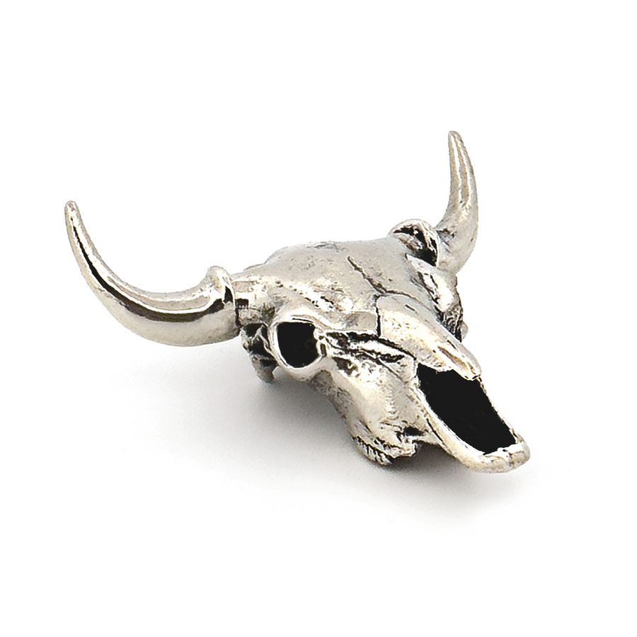 White Bronze American Bison Skull Pendant by Fire & Bone