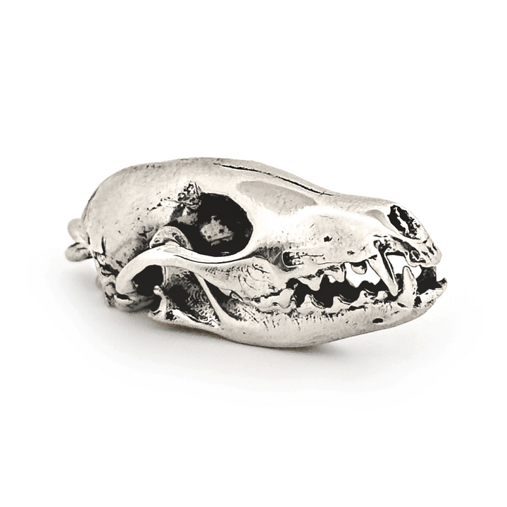 Sterling Silver Arctic Fox Skull Pendant by Fire & Bone