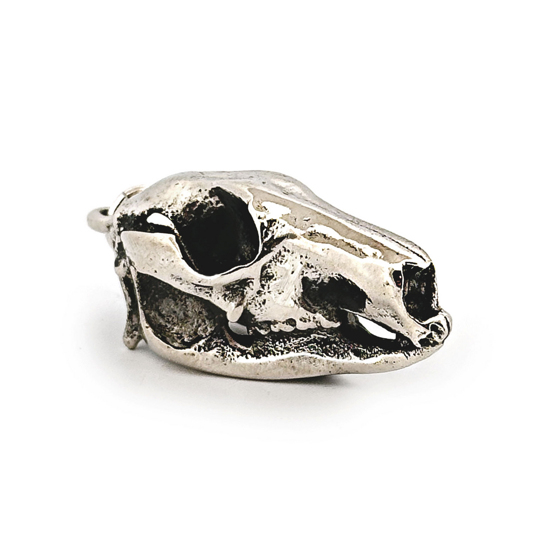 White Bronze Kangaroo Skull Pendant by Fire & Bone