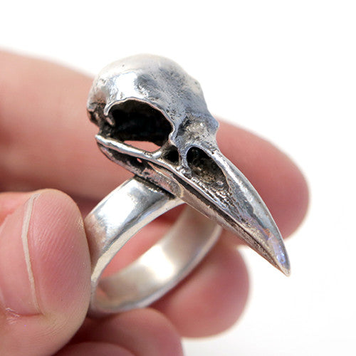 Sterling Silver Raven Animal Skull by Fire & Bone