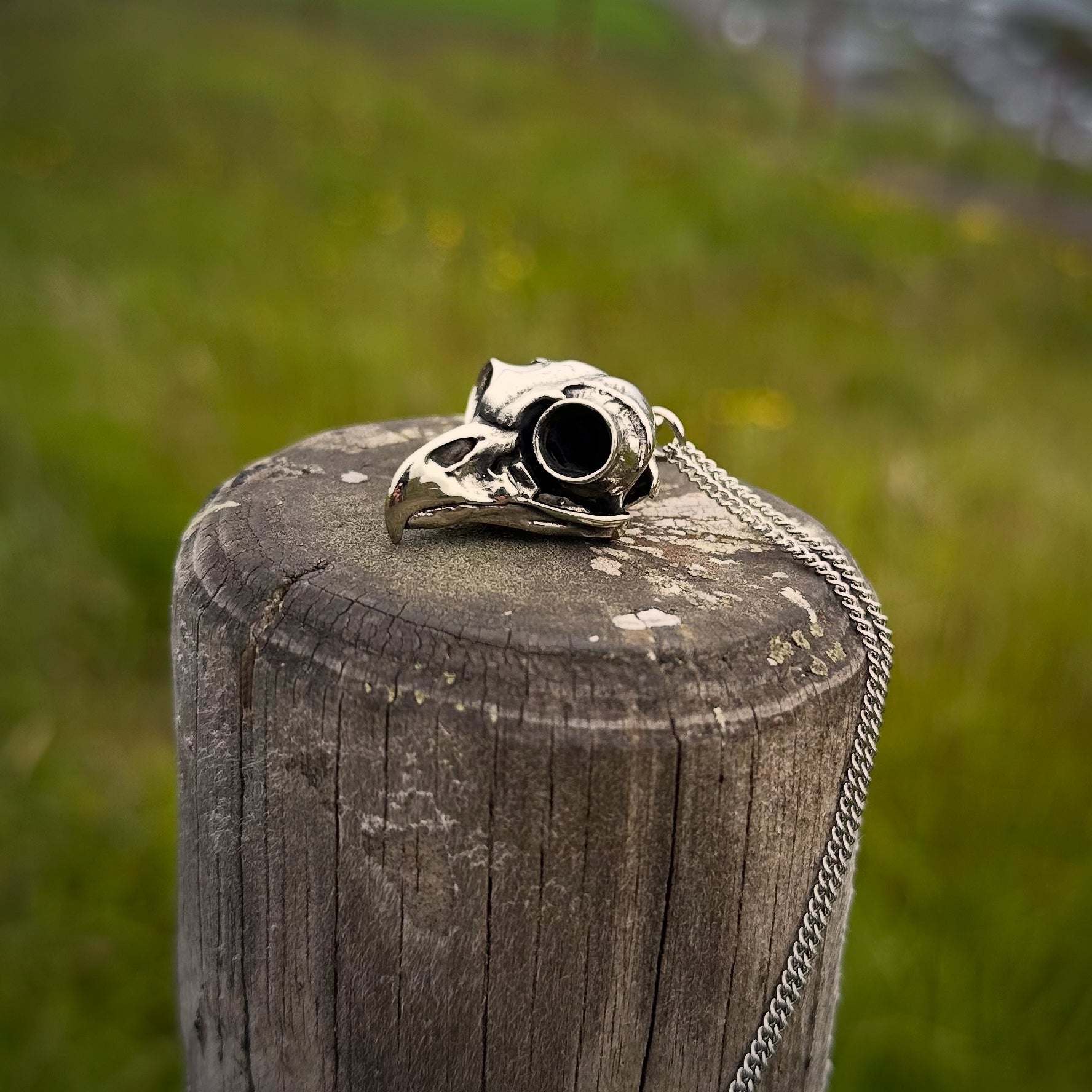 Great Horned Owl Skull Pendant by Fire & Bone