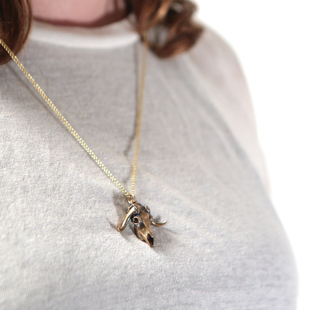 Musk Ox Skull Pendant by Fire & Bone