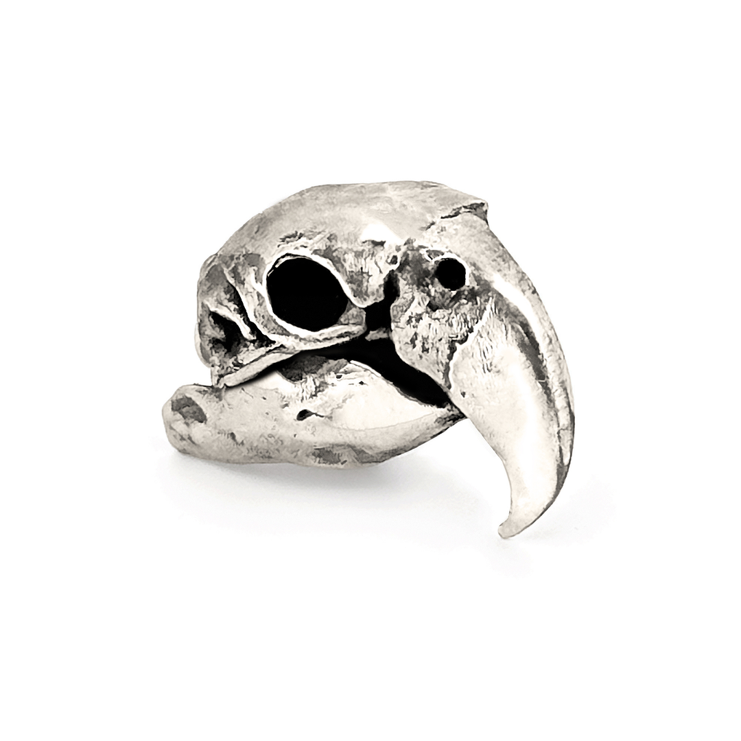 Sterling Silver Scarlet Macaw Skull Pendant by Fire & Bone