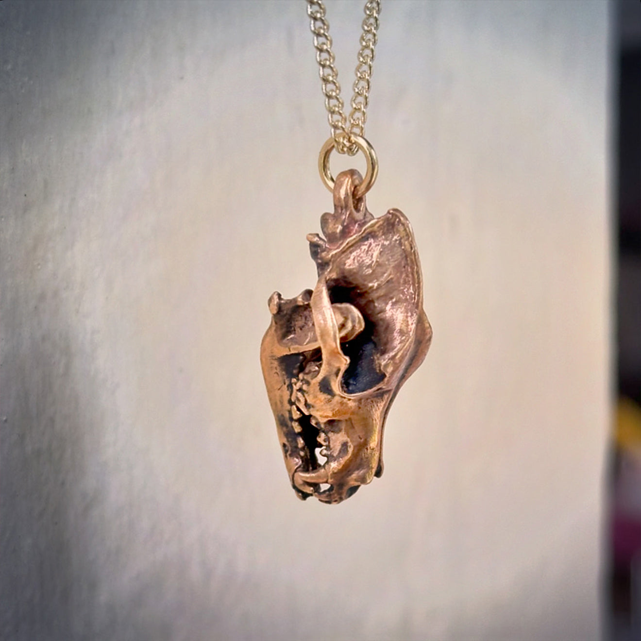 German Shepherd Skull Pendant by Fire & Bone