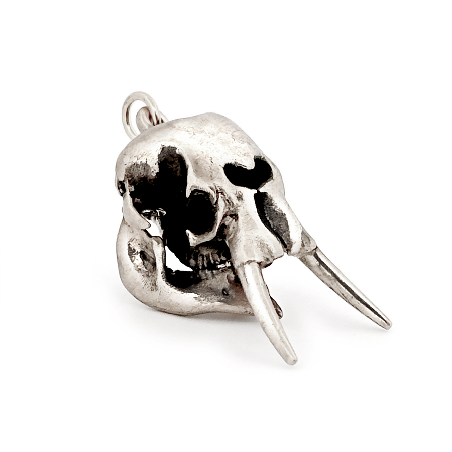 White Bronze African Forest Elephant Skull Pendant by Fire & Bone