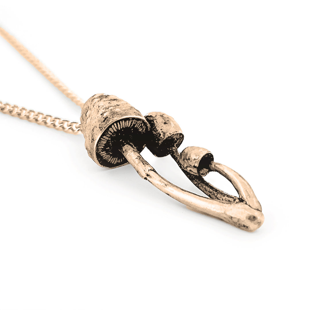 Gold Cap Mushroom Pendant