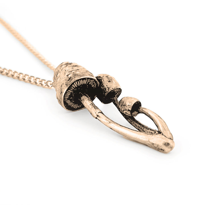 Gold Cap Mushroom Pendant