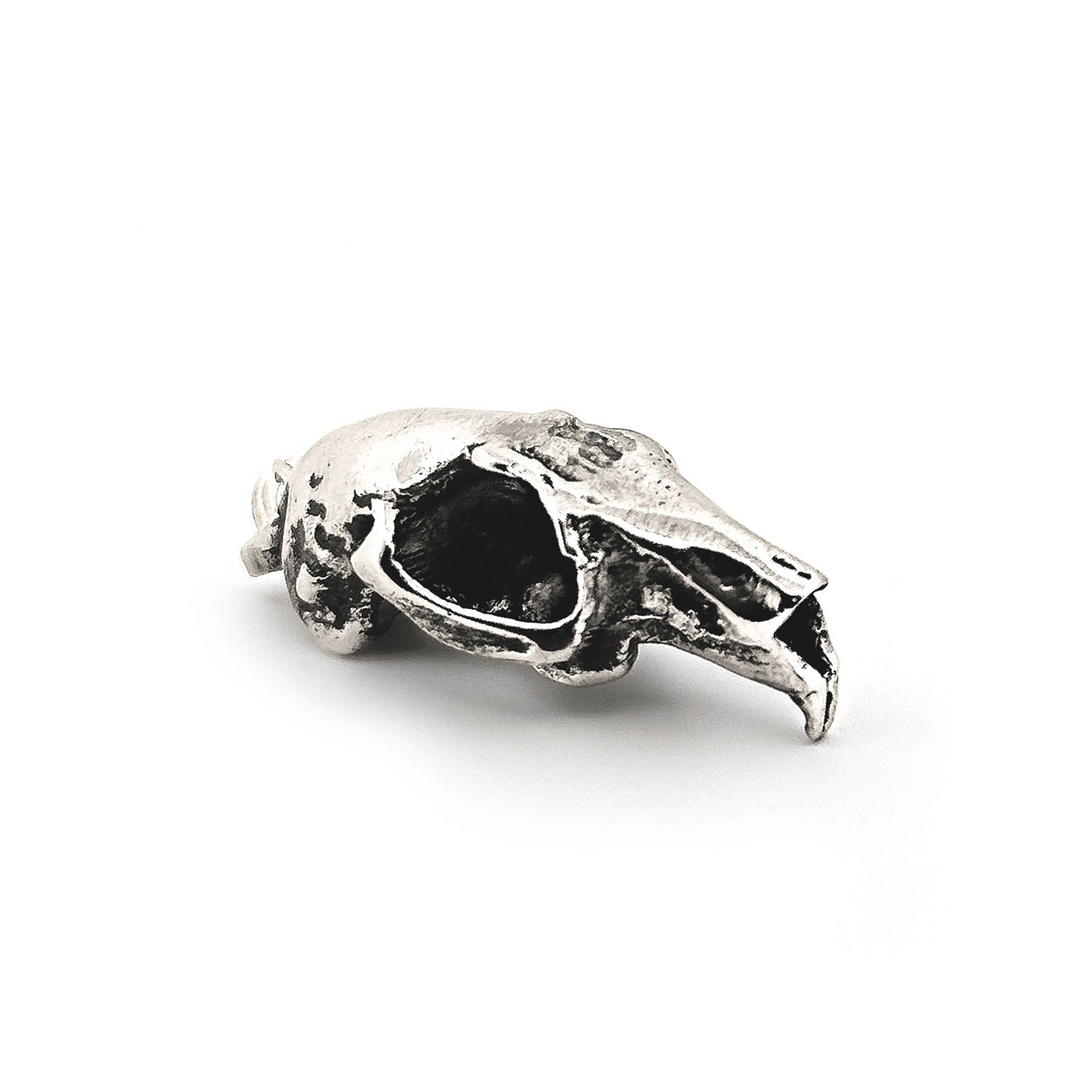 Sterling Silver Snowshoe Hare Skull Pendant by Fire & Bone