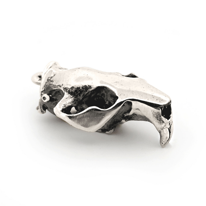 Sterling Silver North American Beaver Skull Pendant by Fire & Bone