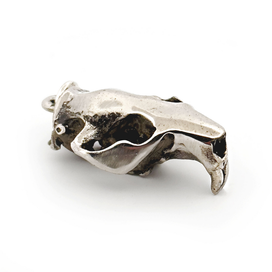 White Bronze North American Beaver Skull Pendant by Fire & Bone