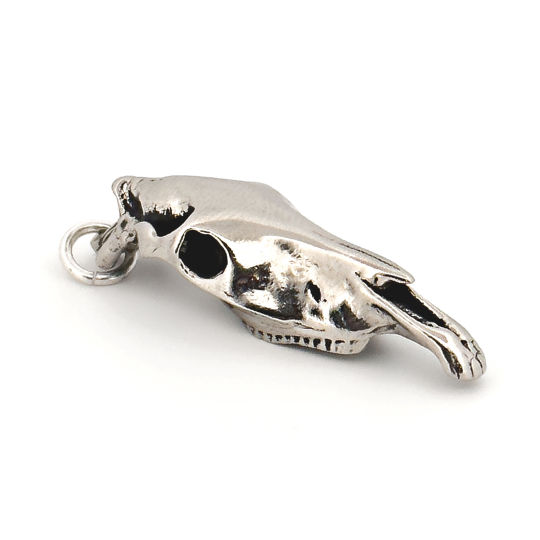 White Bronze Horse Skull Pendant by Fire & Bone