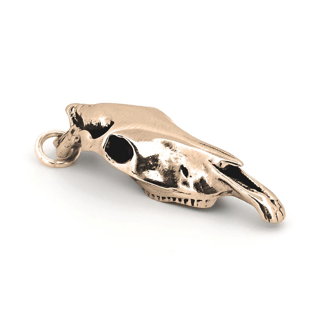 Yellow Bronze Horse Skull Pendant by Fire & Bone