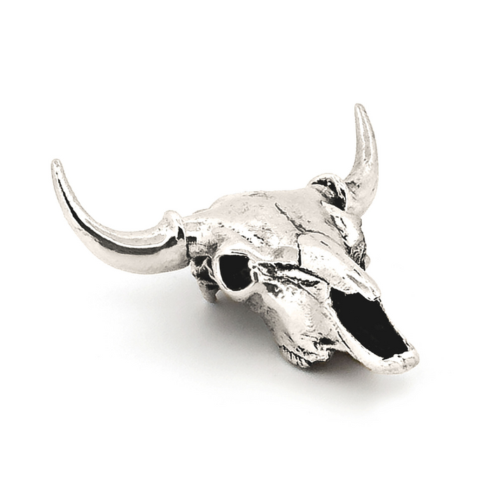 Sterling Silver American Bison Skull Pendant by Fire & Bone