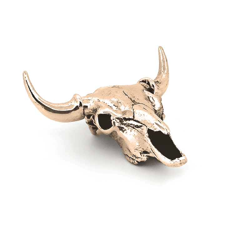 Yellow Bronze American Bison Skull Pendant by Fire & Bone