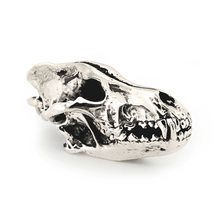 Sterling Silver Dire Wolf Skull Pendant by Fire & Bone