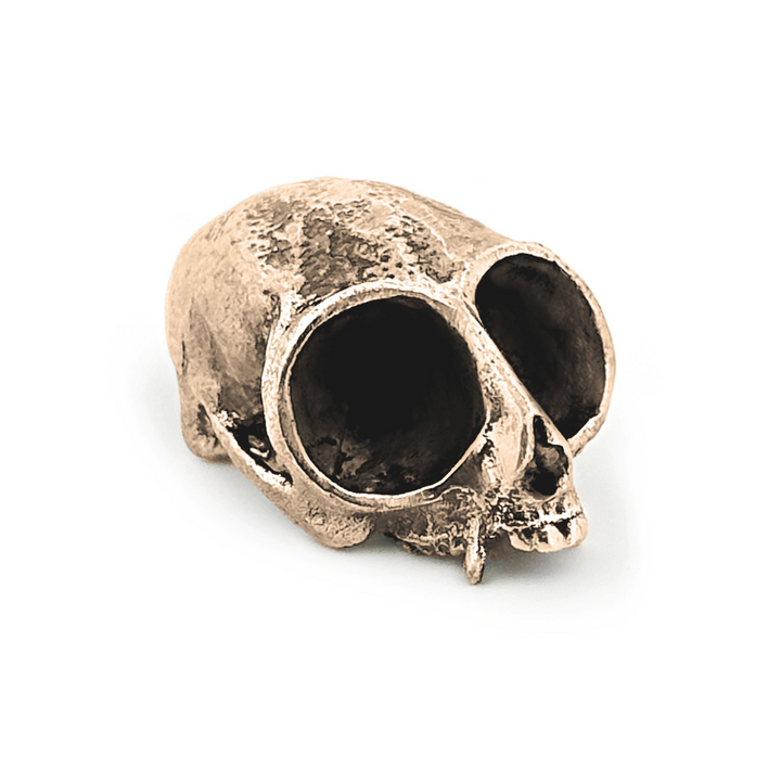 Yellow Bronze Northern Owl Monkey Skull Pendant by Fire & Bone
