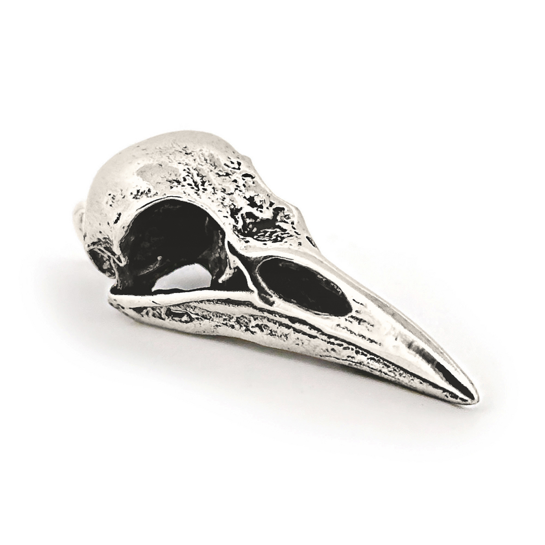 Sterling Silver Crow Skull Pendant by Fire & Bone