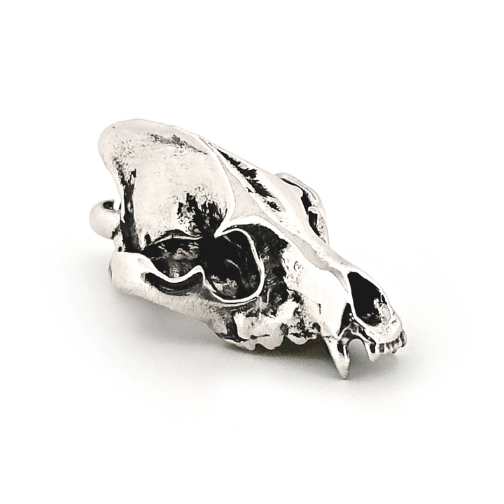 Sterling Silver Striped Hyena Skull Pendant by Fire & Bone