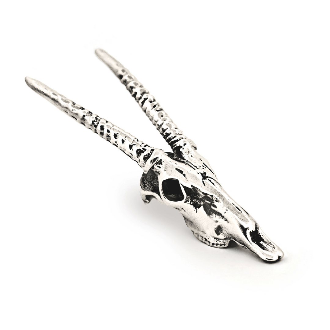 Sterling Silver Gemsbok Skull Pendant by Fire & Bone