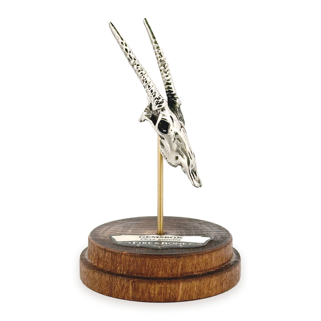 White Bronze Gemsbok Skull Pendant by Fire & Bone