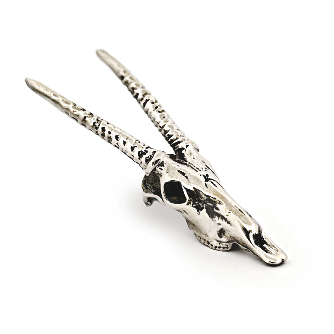 White Bronze Gemsbok Skull Pendant by Fire & Bone