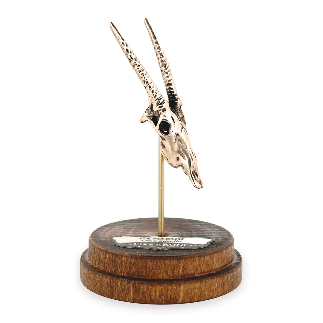 Yellow Bronze Gemsbok Skull Pendant by Fire & Bone