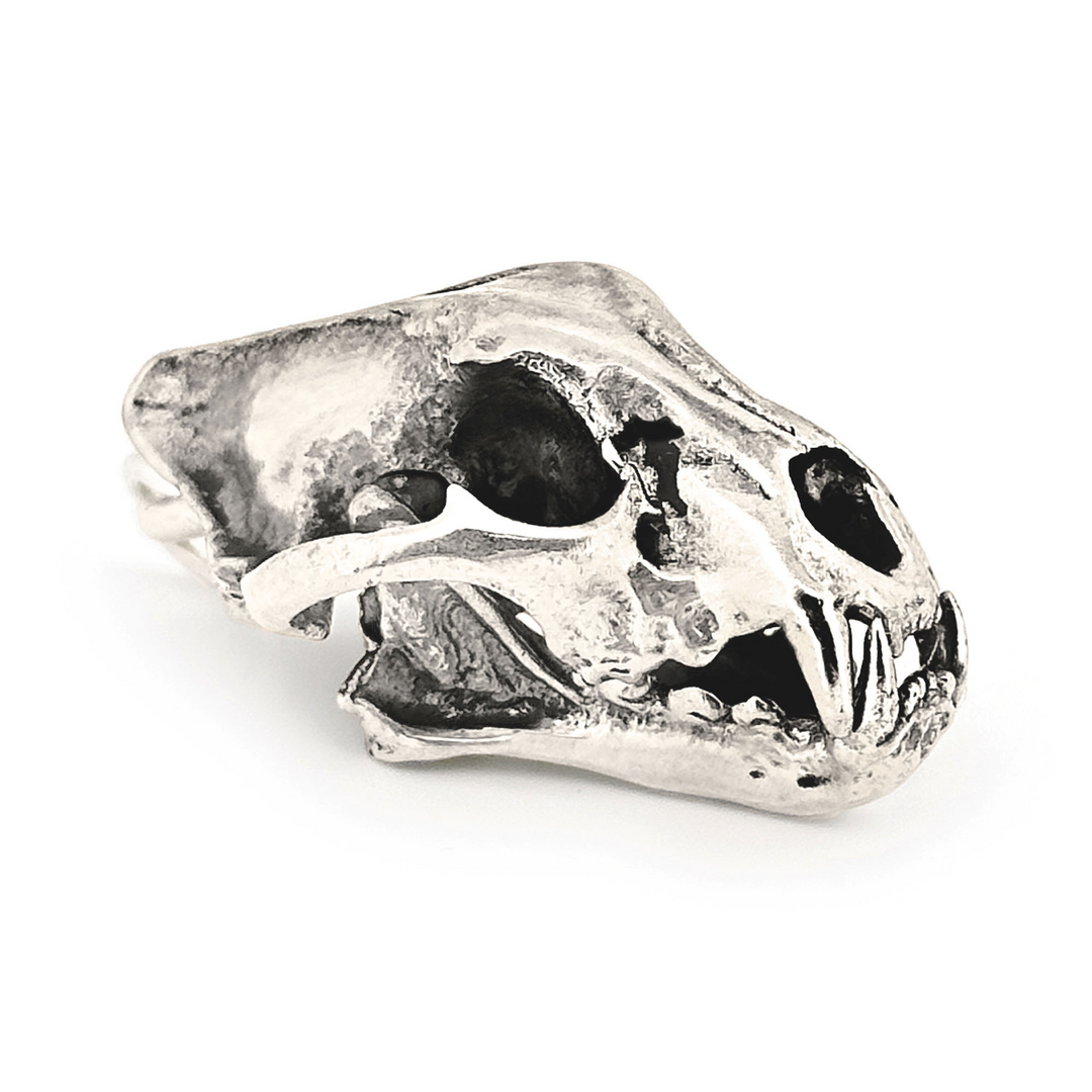 Sterling Silver Jaguar Skull Pendant by Fire & Bone