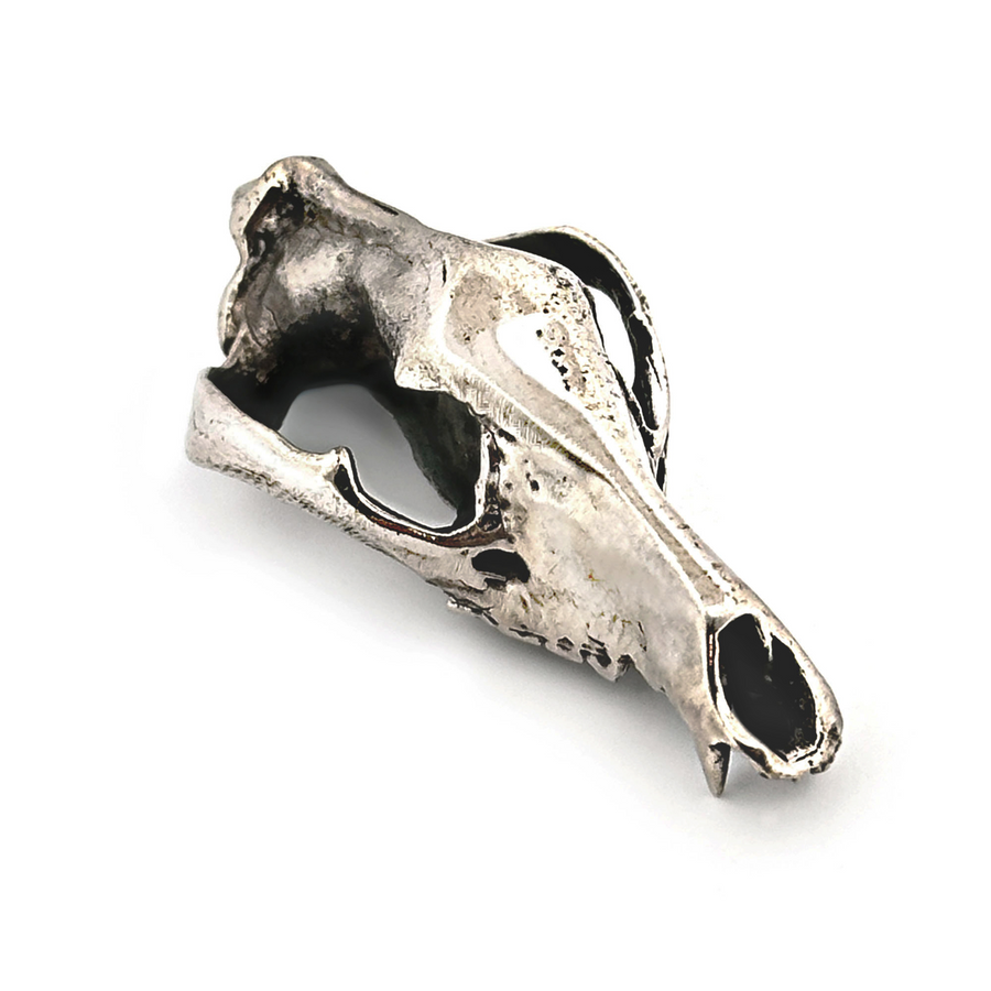 White Bronze Thylacine Skull Pendant by Fire & Bone