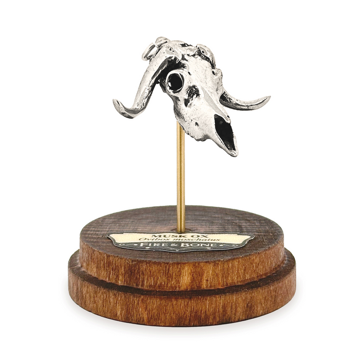 Sterling Silver Musk Ox Skull Pendant by Fire & Bone