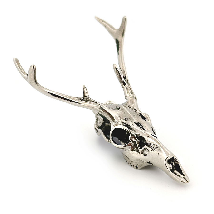 White Bronze White-Tailed Deer Skull Pendant by Fire & Bone
