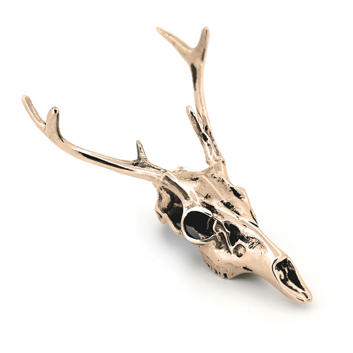 Yellow Bronze White-Tailed Deer Skull Pendant by Fire & Bone