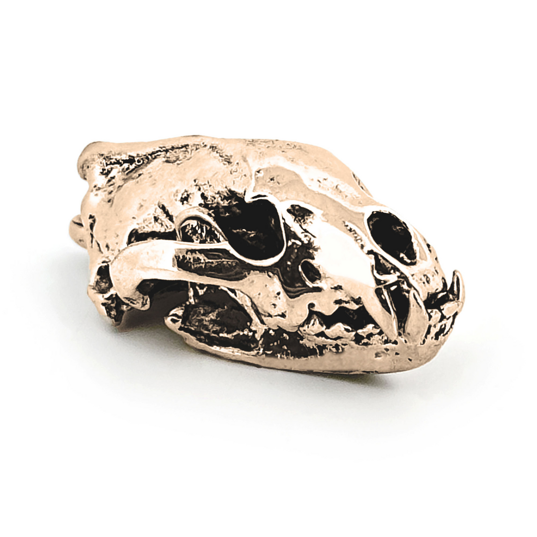 Yellow Bronze Wolverine Skull Pendant by Fire & Bone