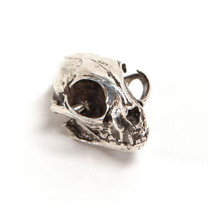 Silver Domestic Cat Animal Skull Pendant by Fire & Bone