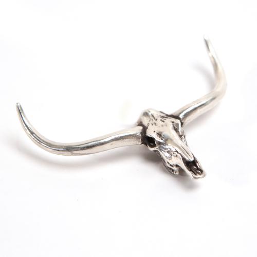 Silver Texas Longhorn Animal Skull Pendant by Fire & Bone