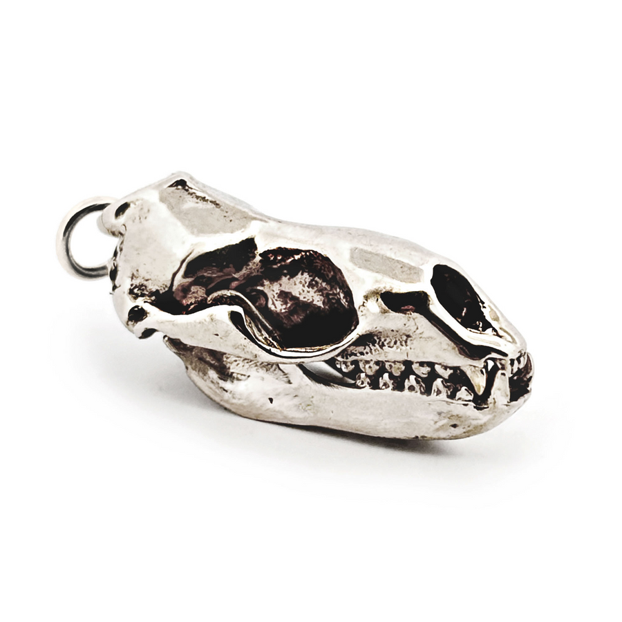 White Bronze Leopard Seal Skull Pendant by Fire & Bone