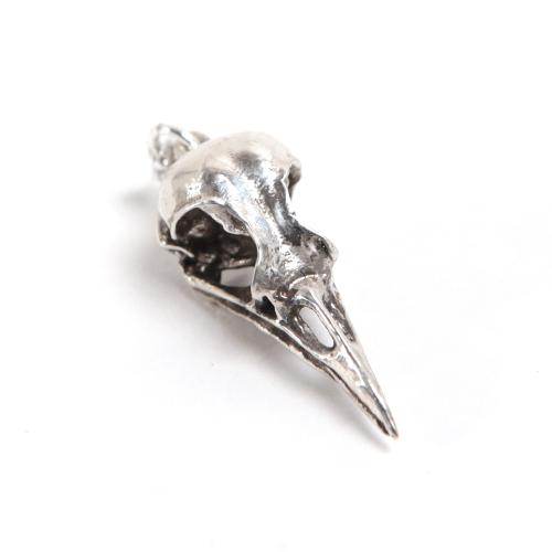 Silver American Robin Animal Skull Pendant by Fire & Bone
