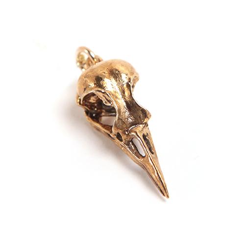Bronze American Robin Animal Skull Pendant by Fire & Bone