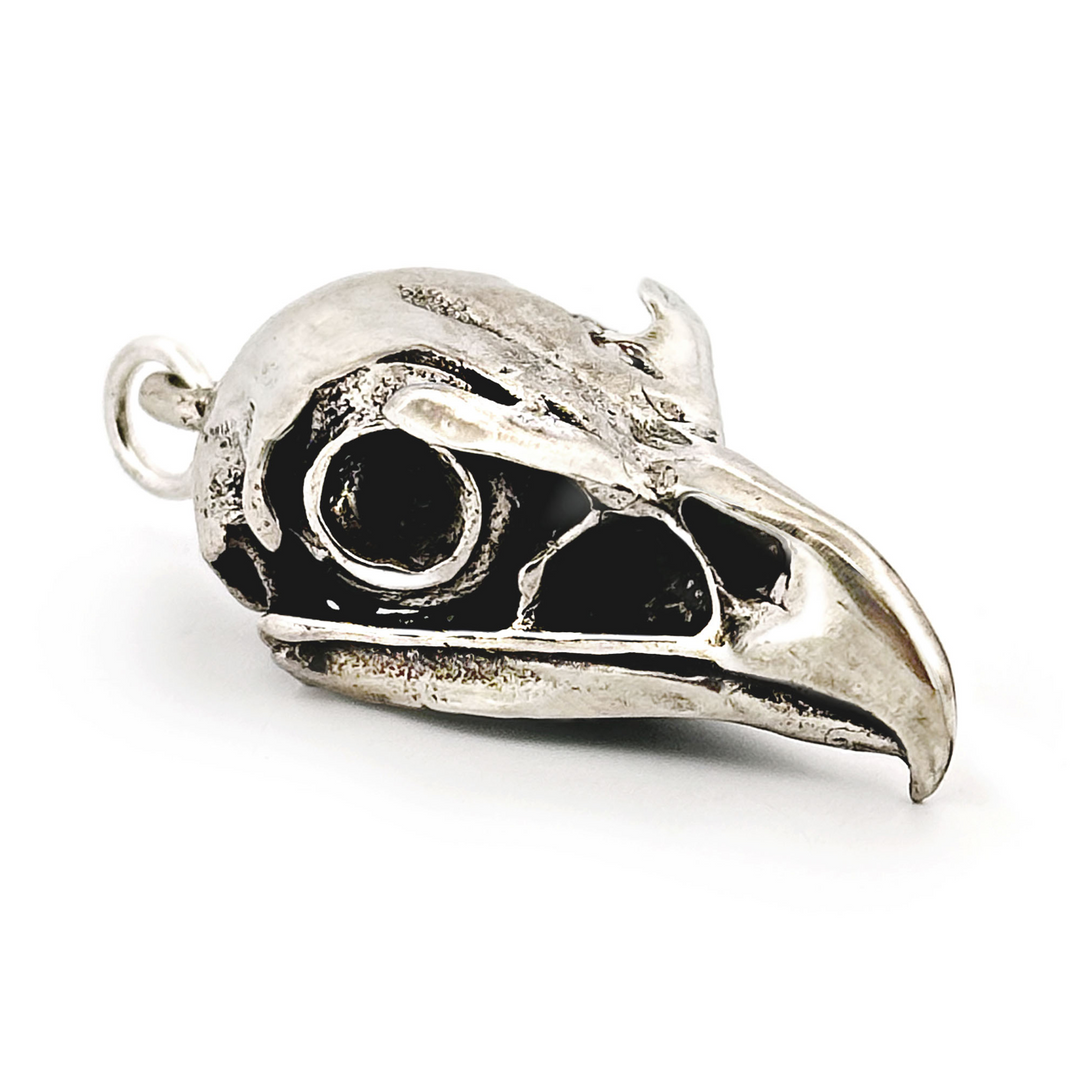 White Bronze Golden Eagle Skull Pendant by Fire & Bone