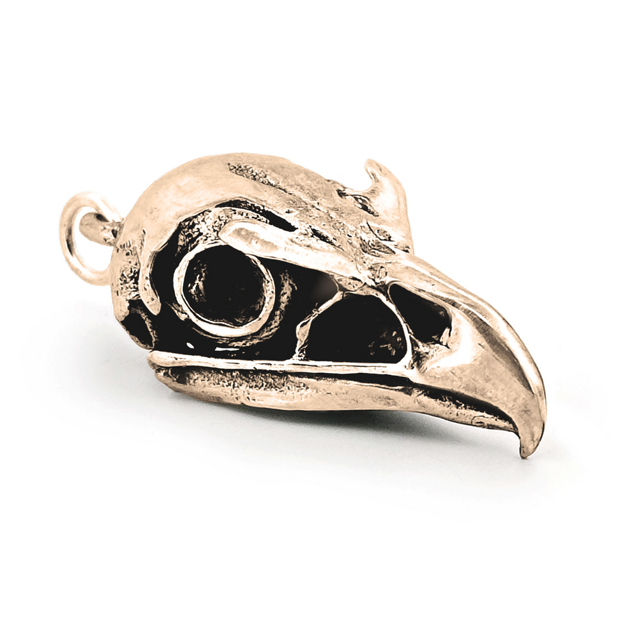 Yellow Bronze Golden Eagle Skull Pendant by Fire & Bone