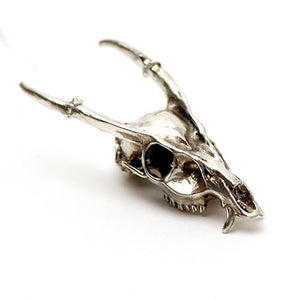 Silver Muntjac Animal Skull Pendant by Fire & Bone
