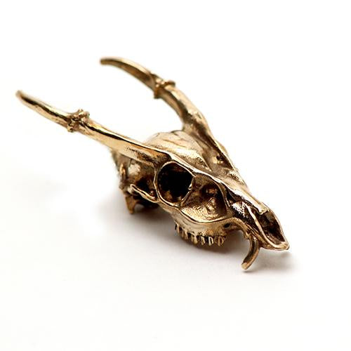Bronze Muntjac Animal Skull Pendant by Fire & Bone
