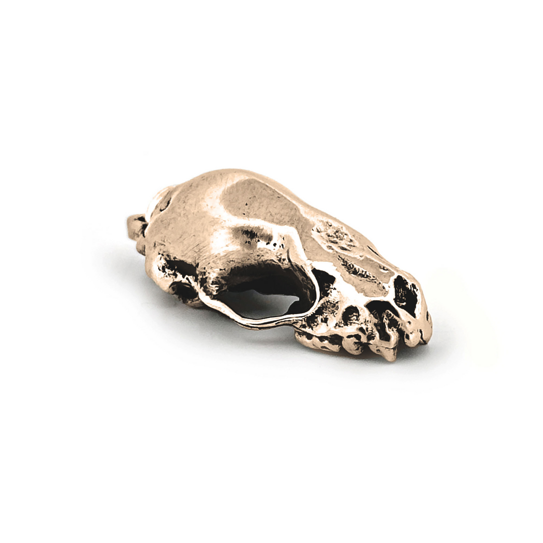 Yellow Bronze Jamaican Fruit Bat Skull Pendant by Fire & Bone