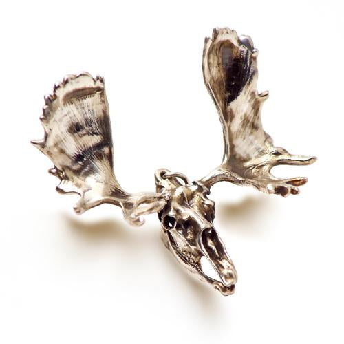 Bronze Moose Animal Skull Pendant by Fire & Bone