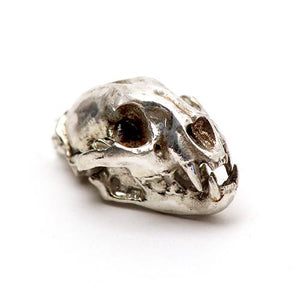 Silver Mountain Lion Animal Skull Pendant by Fire & Bone