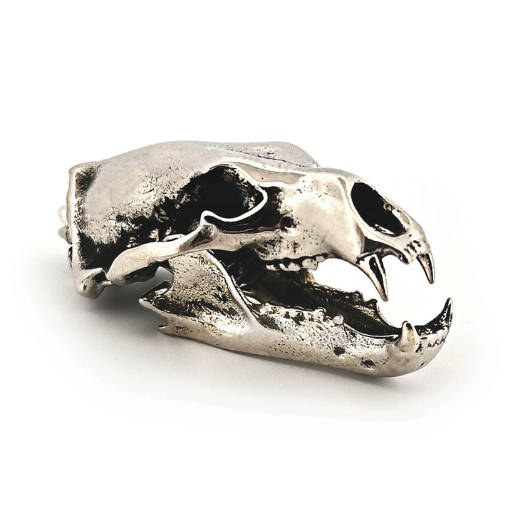 White Bronze Polar Bear Skull Pendant by Fire & Bone