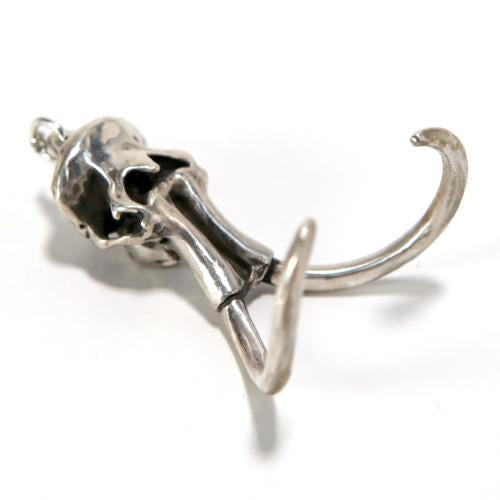 Silver Woolly Mammoth Animal Skull Pendant by Fire & Bone