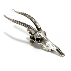 Silver Senegal Hartebeest Animal Skull Pendant by Fire & Bone