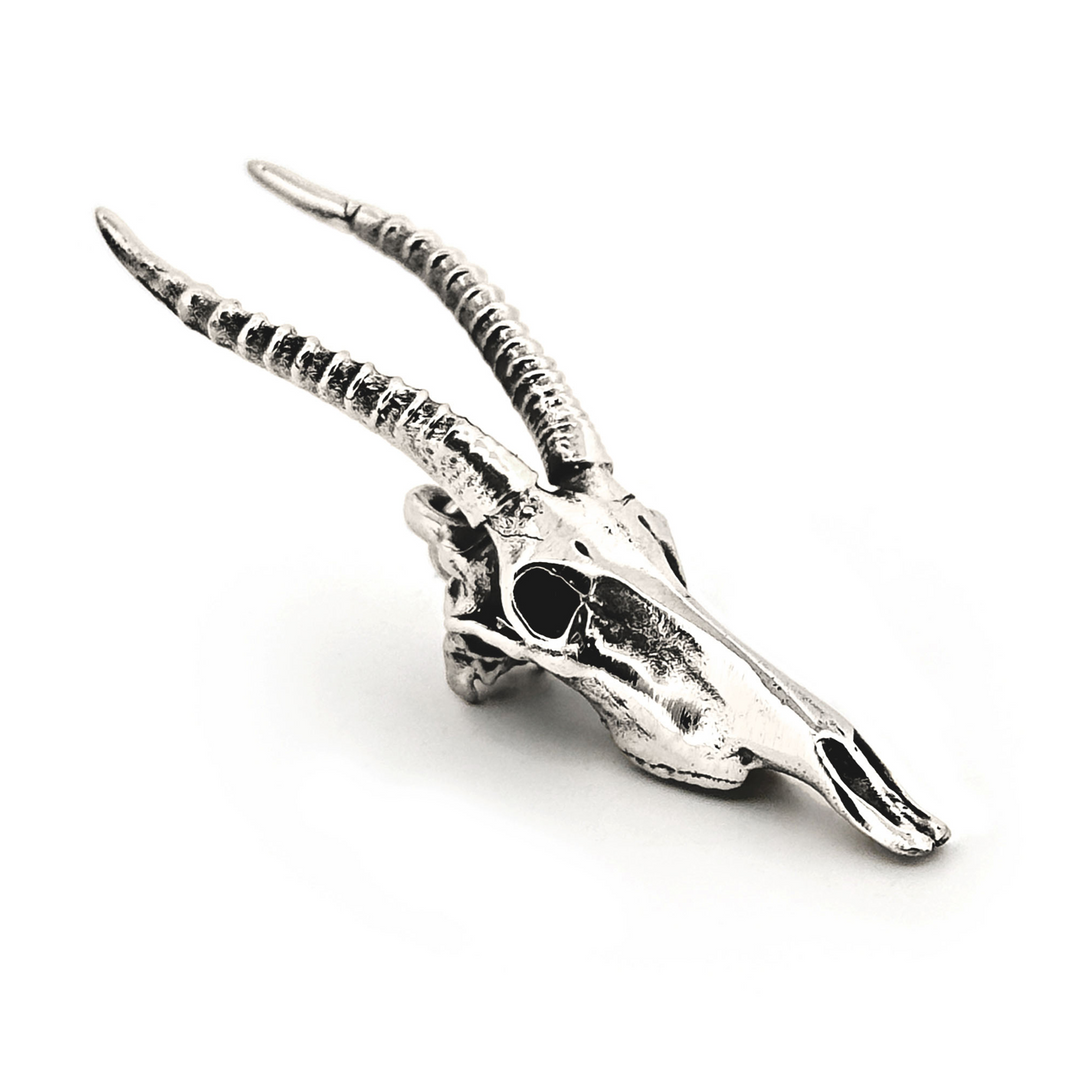 Sterling Silver Senegal Hartebeest Skull Pendant by Fire & Bone