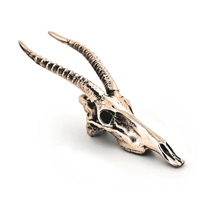 Yellow Bronze Senegal Hartebeest Skull Pendant by Fire & Bone