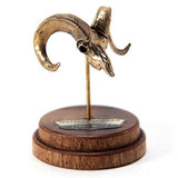 Bronze Bighorn Sheep Animal Skull Pendant by Fire & Bone